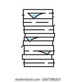 stack paper document color icon vector. stack paper document sign. isolated symbol illustration