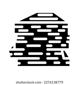 stack paper document glyph icon vector. stack paper document sign. isolated symbol illustration