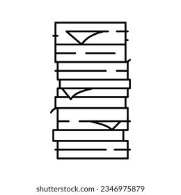 stack paper document line icon vector. stack paper document sign. isolated contour symbol black illustration