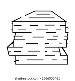 stack paper document line icon vector. stack paper document sign. isolated contour symbol black illustration
