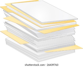 Stack Of Paper And Folders