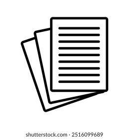 Stack Of Paper icon. isolated on white background. Simple and editable paper icons. Modern icon vector illustration. Paper documents icons. Linear File icons. Vector illustration. Eps file 47.