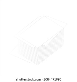 Stack of paper isolated on white background