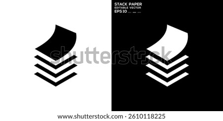 Stack paper logo. Layer, page, book. Vector icon symbol design template EPS 10.