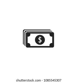 Stack of paper money with dollar currency sign