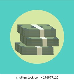 Stack Of Paper Money Flat Icon