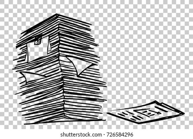 Stack of Paper, at transparent effect background
