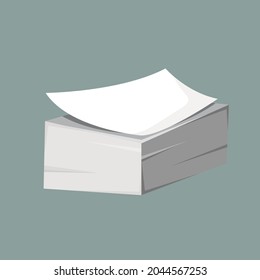 A stack of paper. Vector illustration in flat style