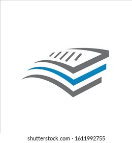 Stack of Paper vector logo stationery stacked papers icon template