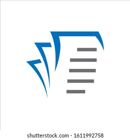 Stack of Paper vector logo stationery stacked papers icon template