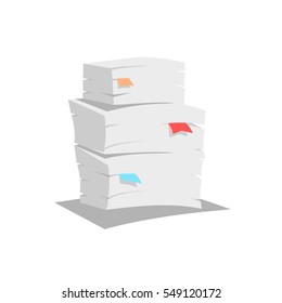 Stack of papers and documents vector.