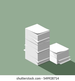 Stack of papers and documents vector.