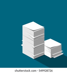 Stack of papers and documents vector.