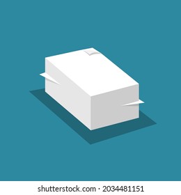 stack of papers with no text on a blue background icons vector