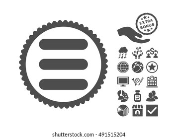 Stack pictograph with bonus clip art. Vector illustration style is flat iconic symbols, gray color, white background.