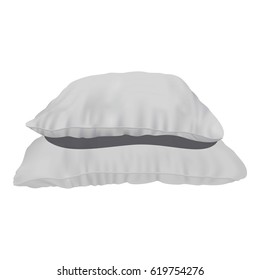Stack of pillows mockup. Realistic illustration of stack of pillows vector mockup for web