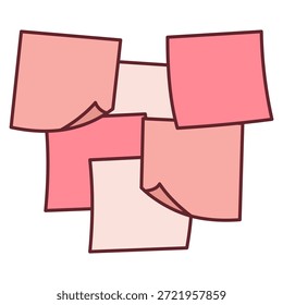 Stapel von rosafarbenen herzförmigen klebrigen Noten Memo Pads für Valentine Erinnerung