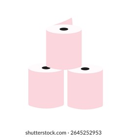 Pilha de rolos de papel higiênico rosa ícone vetorial