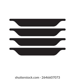 Pilha de placas ícone representando louça limpa pronta para servir comida um símbolo para uma cozinha de restaurante ou organizado casa armário vetor ícone de glifo sólido