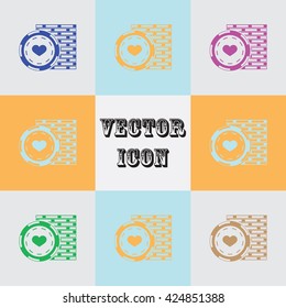 Stack of Poker Chips Illustration. Vector icon