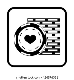 Stack of Poker Chips Illustration. Vector icon