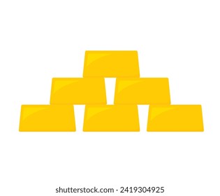 stack of pure gold bars icon - vector illustration