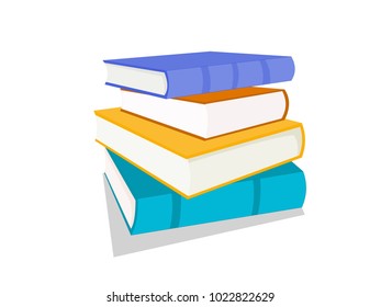 Stack of Random Colorful Books - Cartoon Vector Image