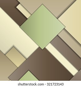 Stack of random rectangles hovering in space on a flat surface. Abstract background in the paradigm of material design. Perfect background texture with multiple colors and 3d effects.