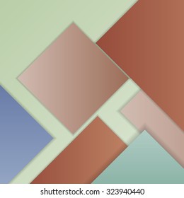 Stack of random rectangles hovering in space on a flat surface. Abstract background in the paradigm of material design. Perfect background texture with multiple colors and 3d effects.
