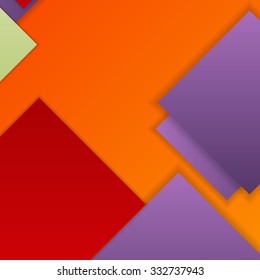 Stack of random rectangles hovering in space on a flat surface. Abstract background in the paradigm of material design. Perfect background texture with multiple colors and 3d effects.