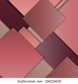 Stack of random rectangles hovering in space on a flat surface. Abstract background in the paradigm of material design. Perfect background texture with multiple colors and 3d effects.