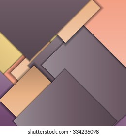 Stack of random rectangles hovering in space on a flat surface. Abstract background in the paradigm of material design. Perfect background texture with multiple colors and 3d effects.