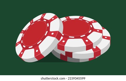 Stack of realistic empty red casino chips. Small pile of money or cash for games like poker and blackjack, roulette. Betting club and gambling, winning theme. vector style