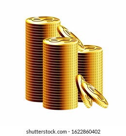 A Stack of Realistic Golden Coins