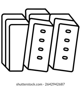 Pilha de Blocos Retangulares Desenho de Linha Simples Ilustração