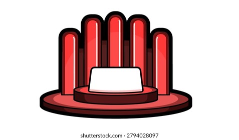 Stack of red poker chips closeup