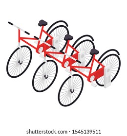 Stack of rental bikes icon. Isometric of stack of rental bikes vector icon for web design isolated on white background