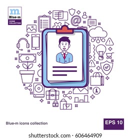 stack of resume, suitable candidate full color