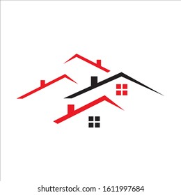 stack of roof Real Estate logo vector design for property business and mortgage company