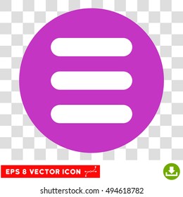 Stack round icon. Vector EPS illustration style is flat iconic bicolor symbol, white and violet colors, transparent background.