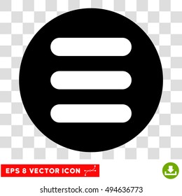 Stack round icon. Vector EPS illustration style is flat iconic bicolor symbol, white and black colors, transparent background.