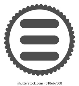 Stack round stamp icon. This flat vector symbol is drawn with gray color on a white background.