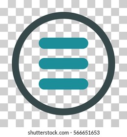Stack rounded icon. Vector illustration style is flat iconic bicolor symbol inside a circle, soft blue colors, transparent background. Designed for web and software interfaces.