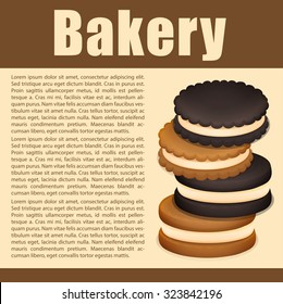 Pila de cookies de sándwich e ilustración de texto