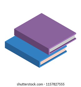 Stack of school books icon. Isometric of stack of school books vector icon for web design isolated on white background