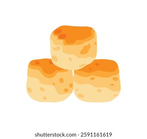 stack of scones isolated on white background.