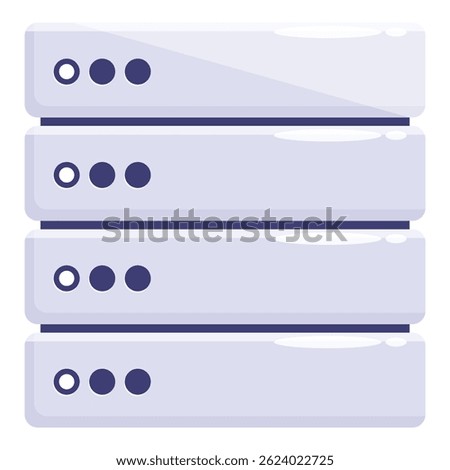 Stack of servers is processing data, representing the concept of cloud computing
