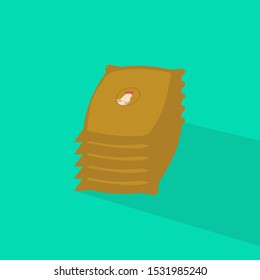 stack several sacks for flat feed vector chicken design illustration