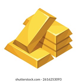 Stack of shining gold bars on a clean white background, perfect for representing wealth and luxury