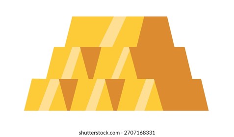 Pila de barras de oro brillante o Ilustración vectorial de lingotes